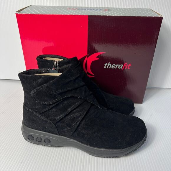 New Therafit Nadia Women Ankle Boot Bootie Black Comfort Cushion EU 38 US 7.5-8 - Picture 12 of 12
